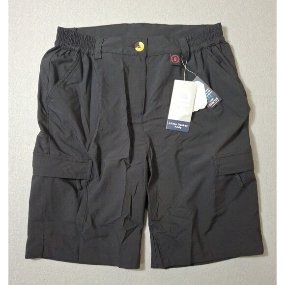 Little Donkey Andy  Cargo Shorts Women's Small  Black Dry Tech Train Hiking - Picture 1 of 10